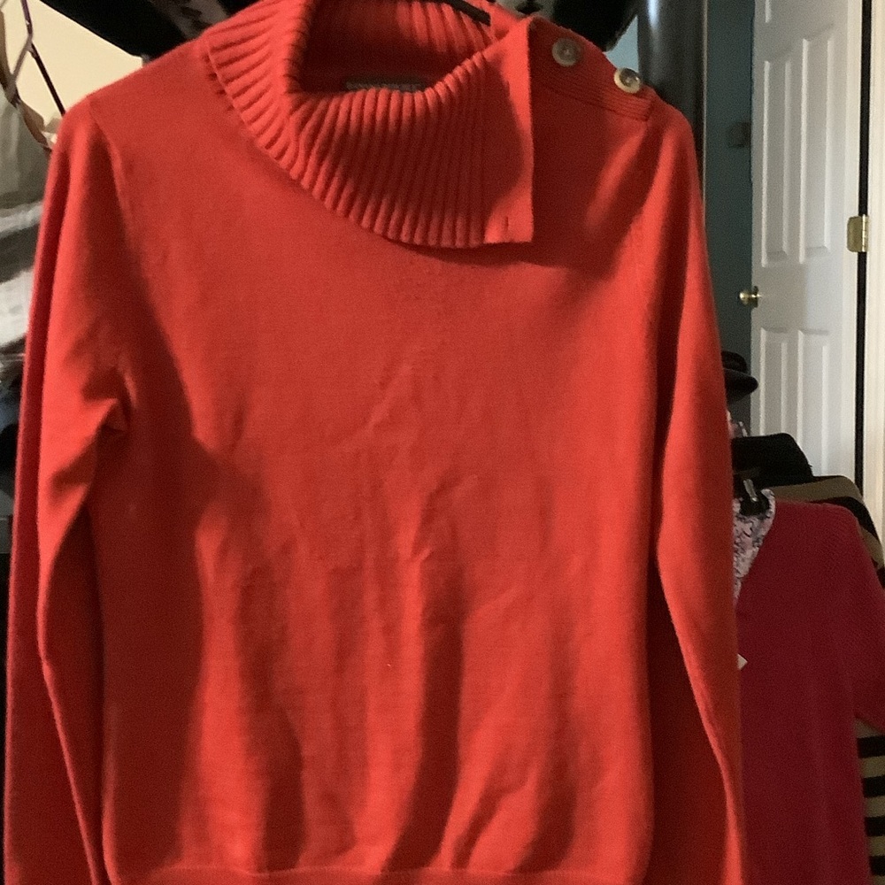 Banana Republic‎ Vibrant orangish red Cowl Neck Sweater, merino wool